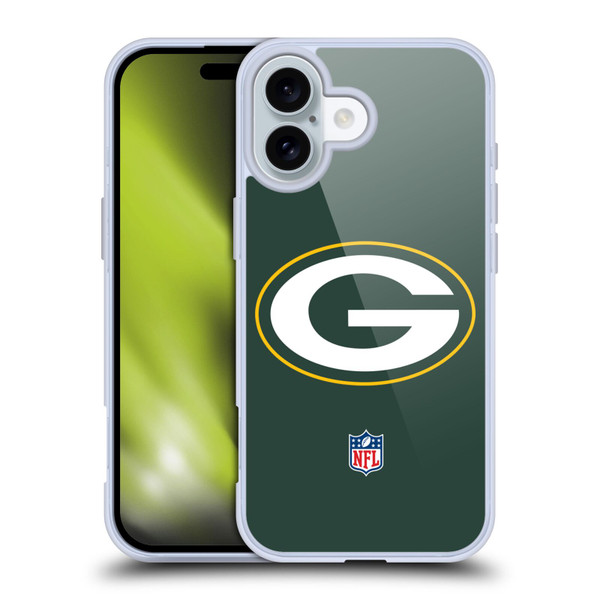 NFL Green Bay Packers Logo Plain Soft Gel Case for Apple iPhone 16 & MagSafe