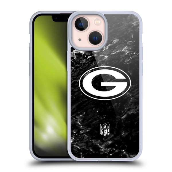 NFL Green Bay Packers Artwork Marble Soft Gel Case for Apple iPhone 13 Mini