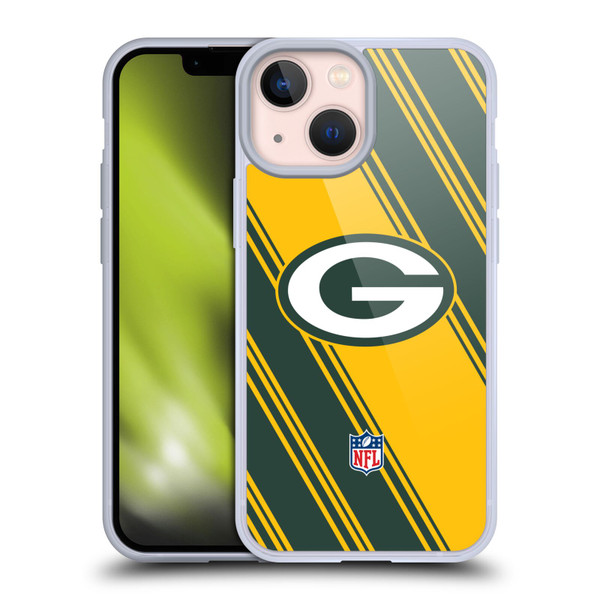 NFL Green Bay Packers Artwork Stripes Soft Gel Case for Apple iPhone 13 Mini