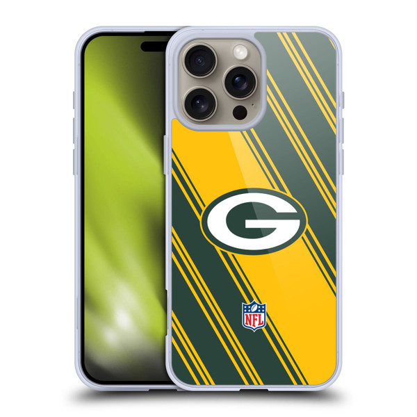 NFL Green Bay Packers Artwork Stripes Soft Gel Case for Apple iPhone 16 Pro Max NFL Green Bay Packers Artwork Stripes Soft Gel Case for Apple iPhone 16 Pro Max