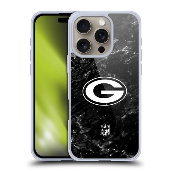 NFL Green Bay Packers Artwork Marble Soft Gel Case for Apple iPhone 16 Pro