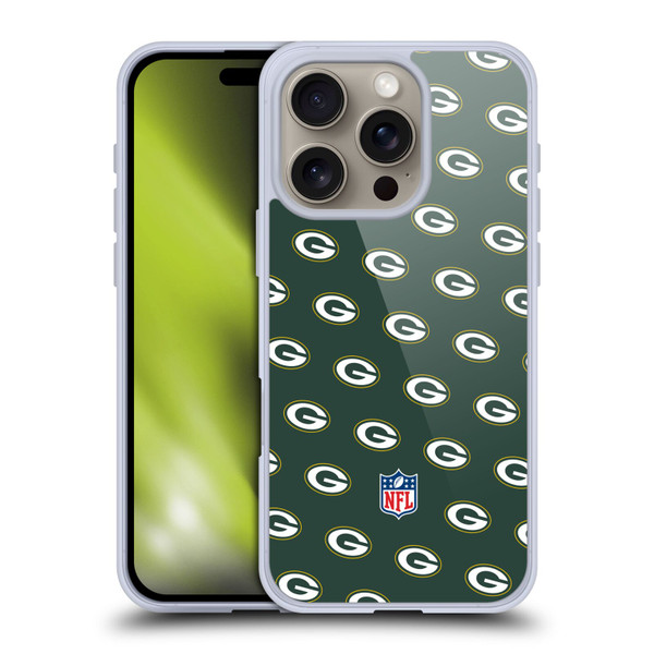 NFL Green Bay Packers Artwork Patterns Soft Gel Case for Apple iPhone 16 Pro