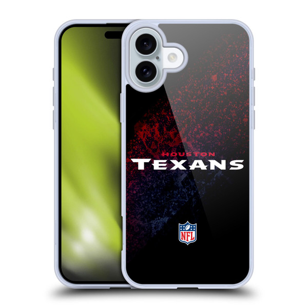 NFL Houston Texans Logo Blur Soft Gel Case for Apple iPhone 16 Plus
