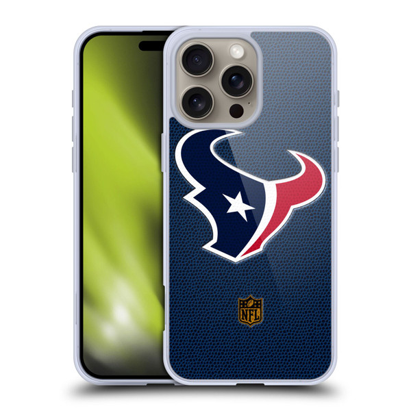 NFL Houston Texans Logo Football Soft Gel Case for Apple iPhone 16 Pro Max