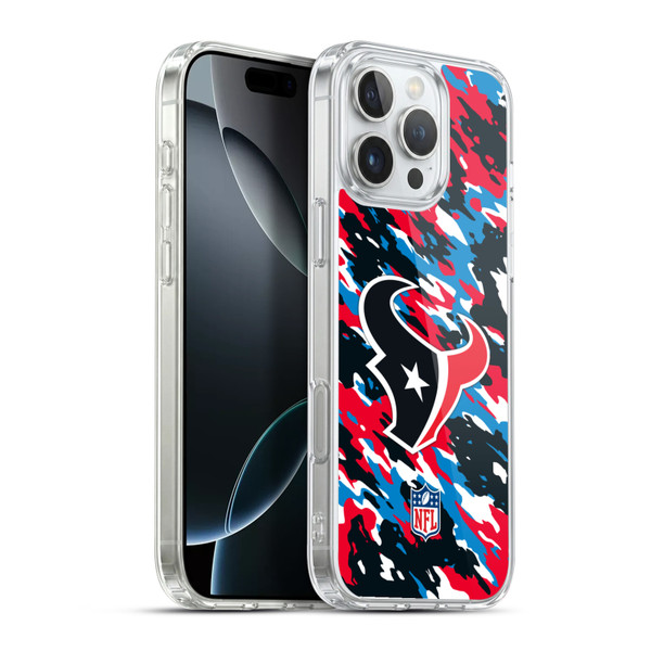 NFL Houston Texans Logo Camou Soft Gel Case for Apple iPhone 16 Pro Max & MagSafe