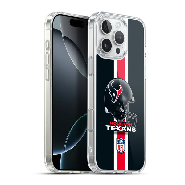 NFL Houston Texans Logo Helmet Soft Gel Case for Apple iPhone 16 Pro Max & MagSafe