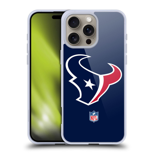 NFL Houston Texans Logo Plain Soft Gel Case for Apple iPhone 16 Pro Max