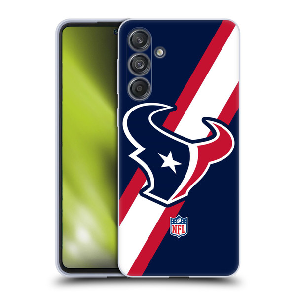 NFL Houston Texans Logo Stripes Soft Gel Case for Samsung Galaxy M55 5G