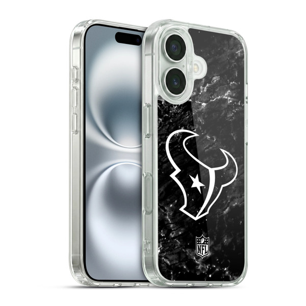 NFL Houston Texans Artwork Marble Soft Gel Case for Apple iPhone 16 & MagSafe
