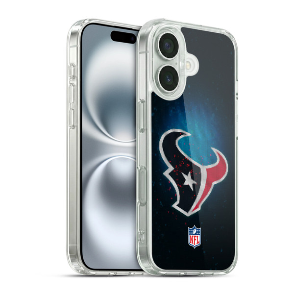 NFL Houston Texans Artwork LED Soft Gel Case for Apple iPhone 16 & MagSafe
