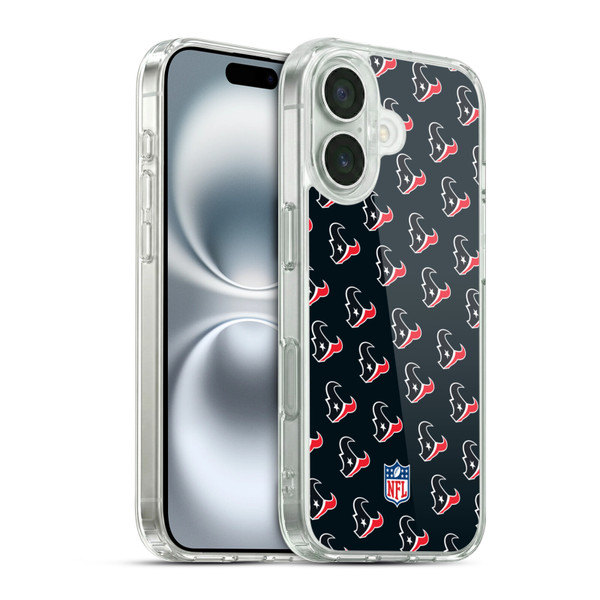 NFL Houston Texans Artwork Patterns Soft Gel Case for Apple iPhone 16 & MagSafe