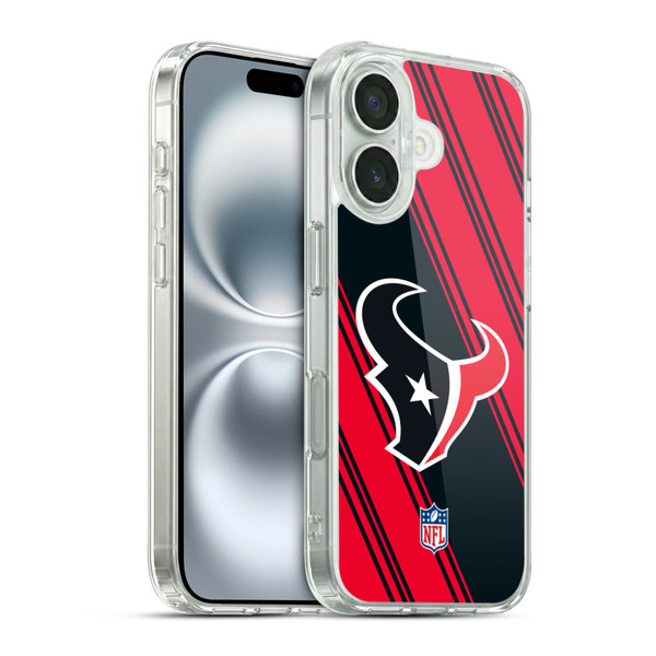 NFL Houston Texans Artwork Stripes Soft Gel Case for Apple iPhone 16 & MagSafe