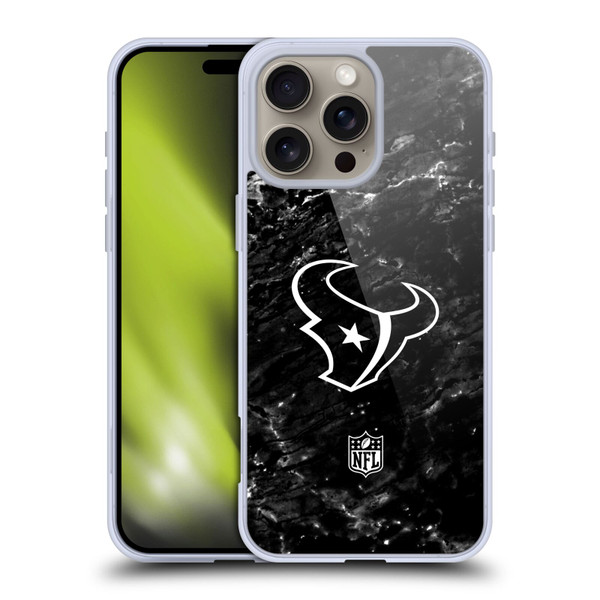 NFL Houston Texans Artwork Marble Soft Gel Case for Apple iPhone 16 Pro Max