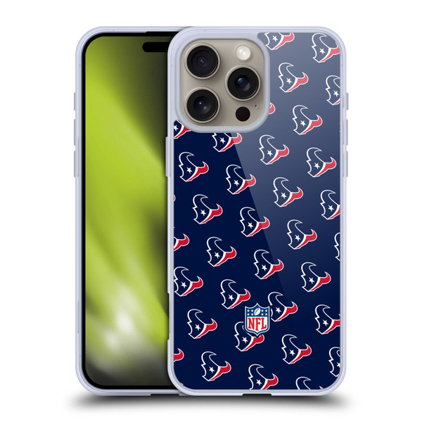 NFL Houston Texans Artwork Patterns Soft Gel Case for Apple iPhone 16 Pro Max