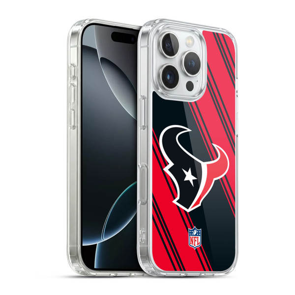 NFL Houston Texans Artwork Stripes Soft Gel Case for Apple iPhone 16 Pro & MagSafe