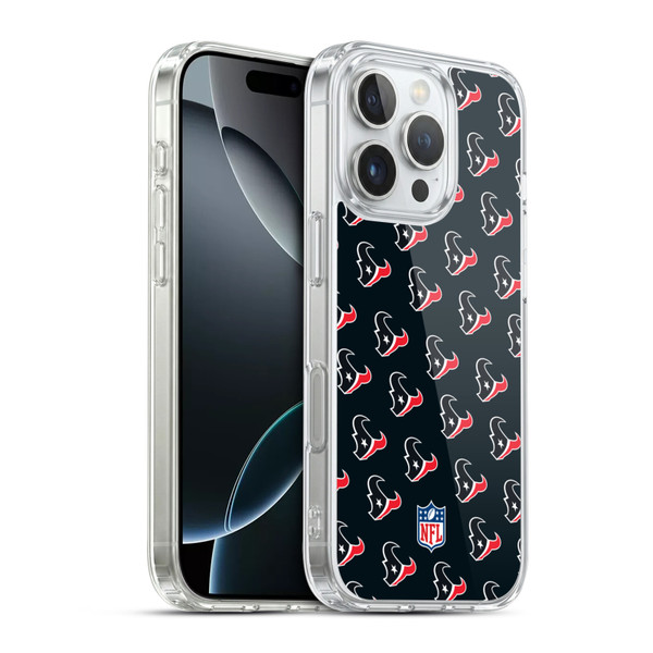 NFL Houston Texans Artwork Patterns Soft Gel Case for Apple iPhone 16 Pro & MagSafe
