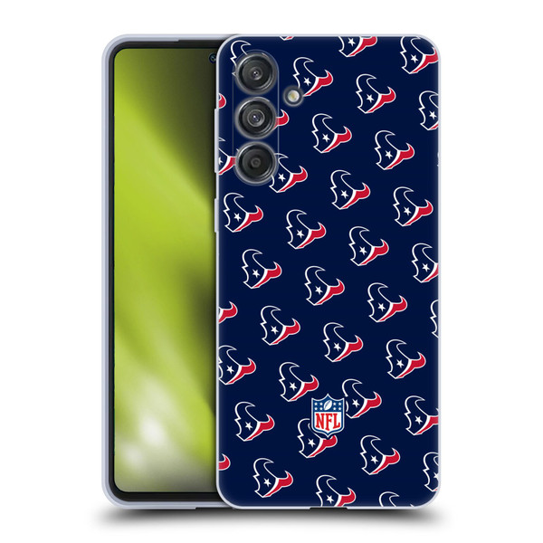 NFL Houston Texans Artwork Patterns Soft Gel Case for Samsung Galaxy M55 5G