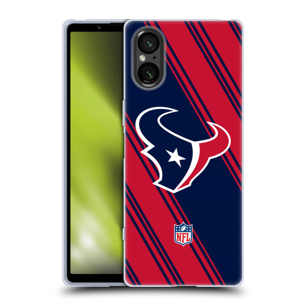 NFL Houston Texans Artwork Stripes Soft Gel Case for Sony Xperia 5 V 5G