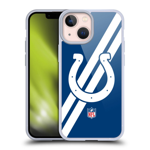 NFL Indianapolis Colts Logo Stripes Soft Gel Case for Apple iPhone 13 Mini
