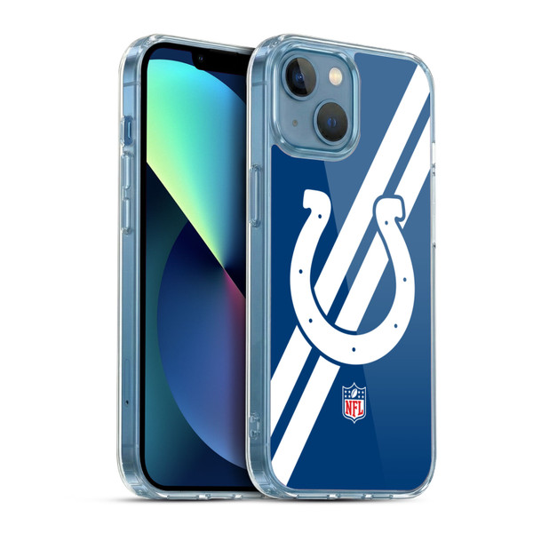 NFL Indianapolis Colts Logo Stripes Soft Gel Case for Apple iPhone 13 Mini & MagSafe