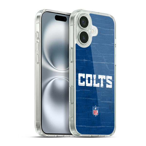 NFL Indianapolis Colts Logo Distressed Look Soft Gel Case for Apple iPhone 16 Plus & MagSafe