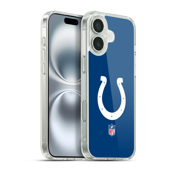 NFL Indianapolis Colts Logo Plain Soft Gel Case for Apple iPhone 16 Plus & MagSafe