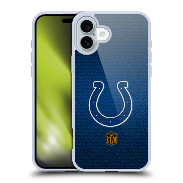 NFL Indianapolis Colts Logo Football Soft Gel Case for Apple iPhone 16 Plus