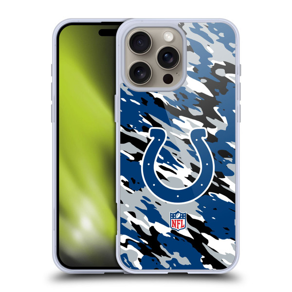 NFL Indianapolis Colts Logo Camou Soft Gel Case for Apple iPhone 16 Pro Max