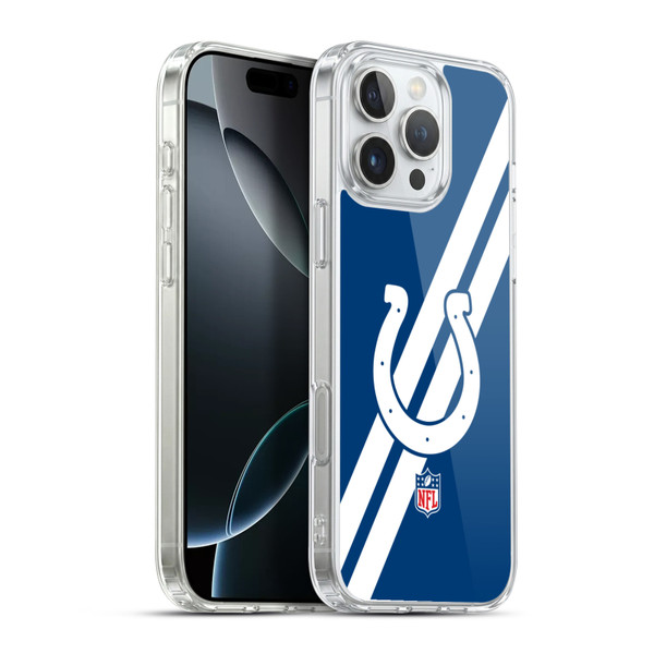 NFL Indianapolis Colts Logo Stripes Soft Gel Case for Apple iPhone 16 Pro Max & MagSafe