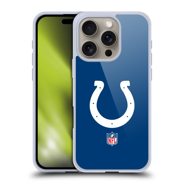 NFL Indianapolis Colts Logo Plain Soft Gel Case for Apple iPhone 16 Pro