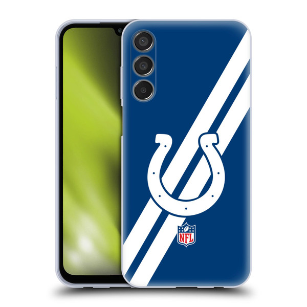 NFL Indianapolis Colts Logo Stripes Soft Gel Case for Samsung Galaxy M15/F15 5G