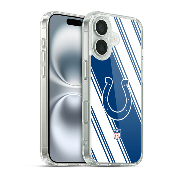 NFL Indianapolis Colts Artwork Stripes Soft Gel Case for Apple iPhone 16 & MagSafe