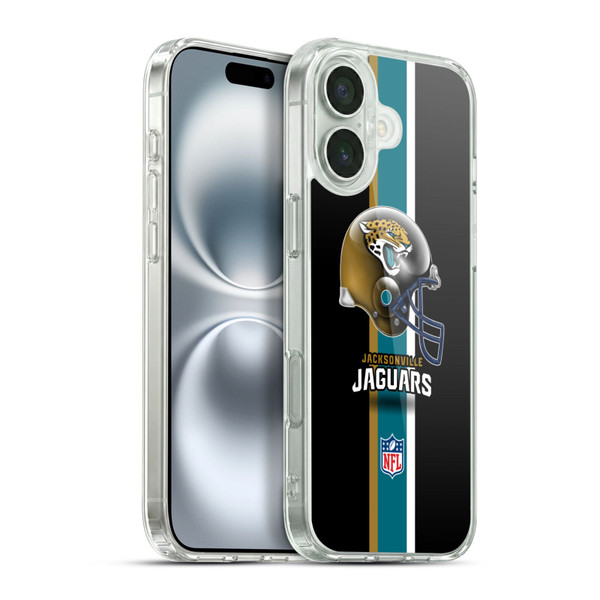 NFL Jacksonville Jaguars Logo Helmet Soft Gel Case for Apple iPhone 16 Plus & MagSafe