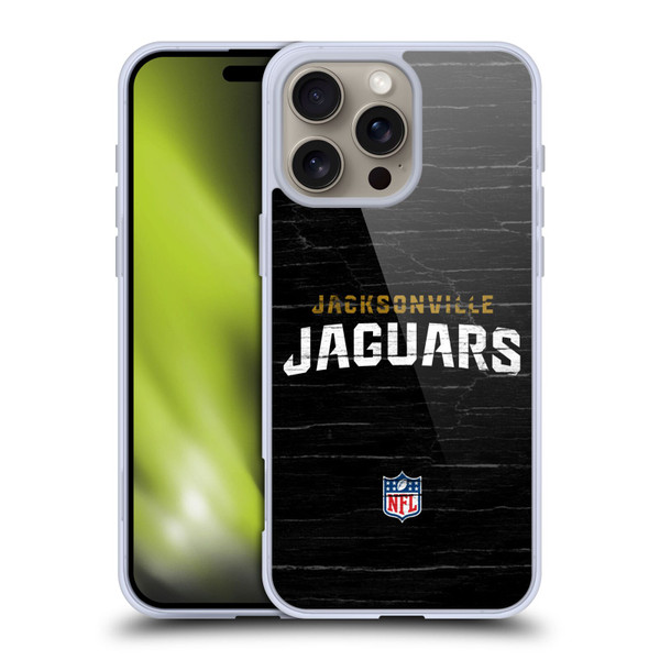 NFL Jacksonville Jaguars Logo Distressed Look Soft Gel Case for Apple iPhone 16 Pro Max
