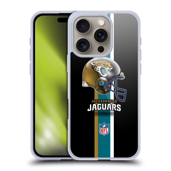 NFL Jacksonville Jaguars Logo Helmet Soft Gel Case for Apple iPhone 16 Pro