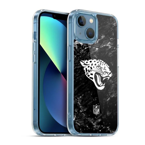 NFL Jacksonville Jaguars Artwork Marble Soft Gel Case for Apple iPhone 13 Mini & MagSafe