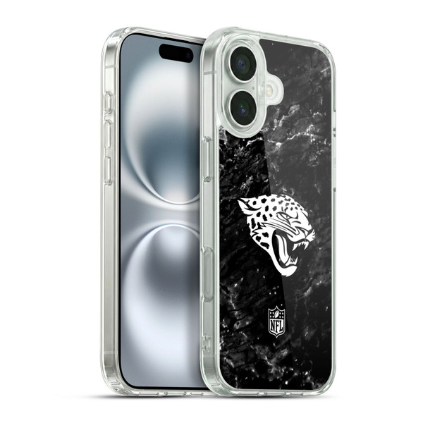 NFL Jacksonville Jaguars Artwork Marble Soft Gel Case for Apple iPhone 16 Plus & MagSafe