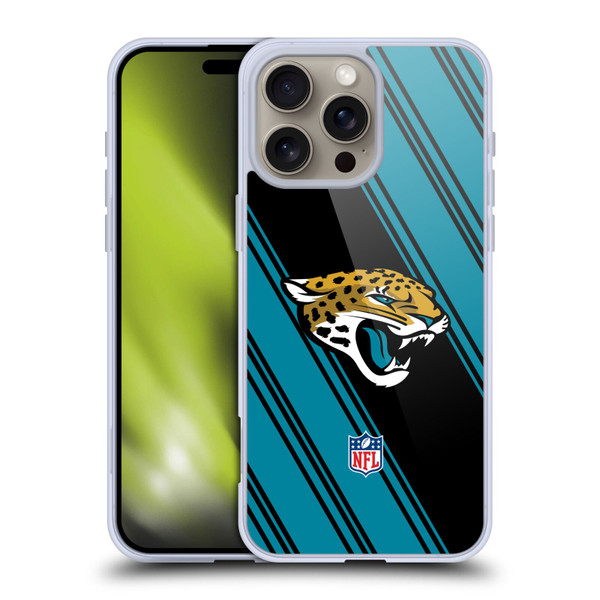 NFL Jacksonville Jaguars Artwork Stripes Soft Gel Case for Apple iPhone 16 Pro Max