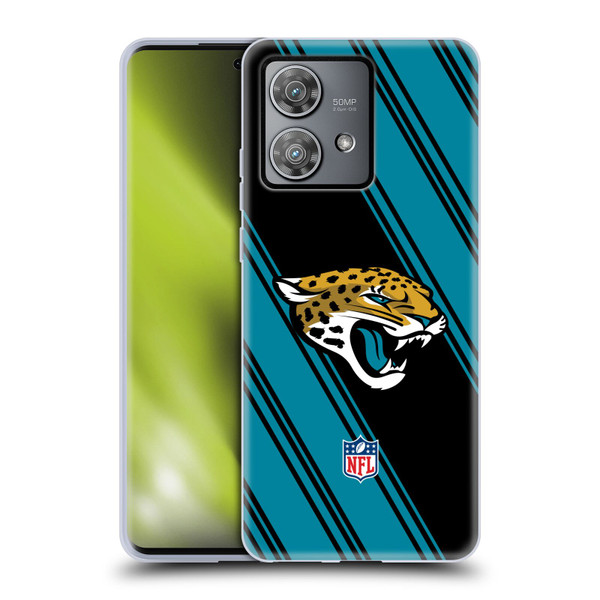 NFL Jacksonville Jaguars Artwork Stripes Soft Gel Case for Motorola Edge 40 Neo 5G