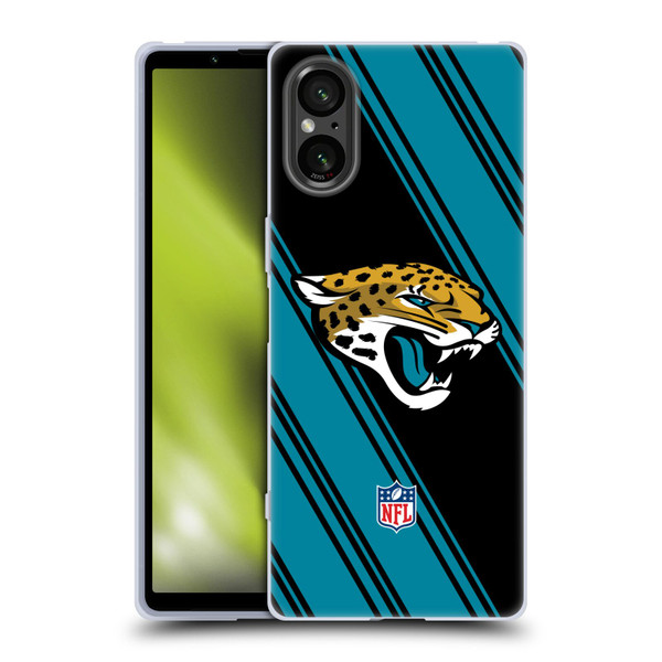 NFL Jacksonville Jaguars Artwork Stripes Soft Gel Case for Sony Xperia 5 V 5G