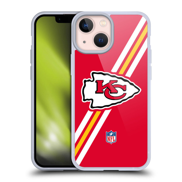 NFL Kansas City Chiefs Logo Stripes Soft Gel Case for Apple iPhone 13 Mini & MagSafe