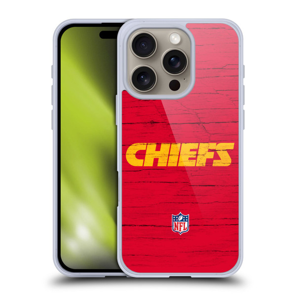NFL Kansas City Chiefs Logo Distressed Look Soft Gel Case for Apple iPhone 16 Pro & MagSafe