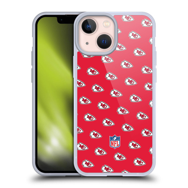 NFL Kansas City Chiefs Artwork Patterns Soft Gel Case for Apple iPhone 13 Mini