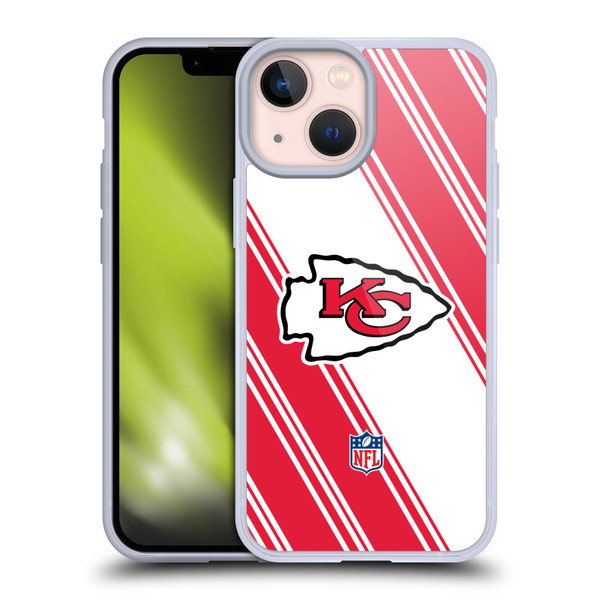 NFL Kansas City Chiefs Artwork Stripes Soft Gel Case for Apple iPhone 13 Mini