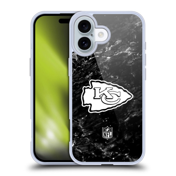 NFL Kansas City Chiefs Artwork Marble Soft Gel Case for Apple iPhone 16