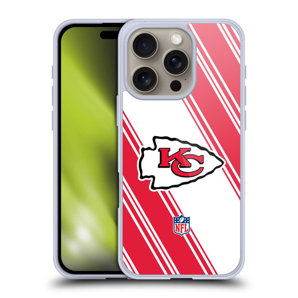 NFL Kansas City Chiefs Artwork Stripes Soft Gel Case for Apple iPhone 16 Pro