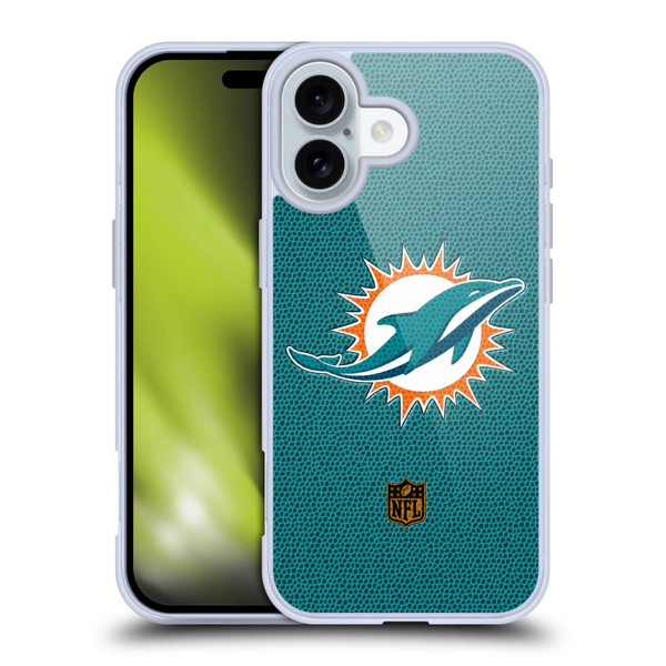 NFL Miami Dolphins Logo Football Soft Gel Case for Apple iPhone 16