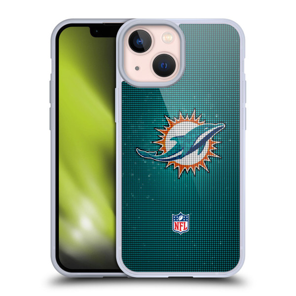 NFL Miami Dolphins Artwork LED Soft Gel Case for Apple iPhone 13 Mini