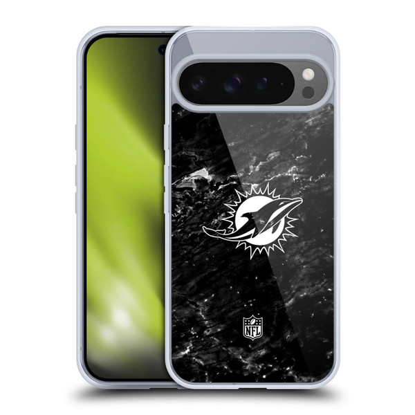 NFL Miami Dolphins Artwork Marble Soft Gel Case for Google Pixel 9 Pro XL