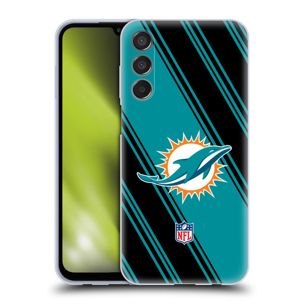 NFL Miami Dolphins Artwork Stripes Soft Gel Case for Samsung Galaxy M15/F15 5G